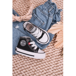 Vaikiški aukšti sportbačiai su užtrauktuku BIG STAR HH374188 Juodi