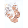 Vaikiški blizgantys sandalai Šampanas Natalie | Basutės vaikams