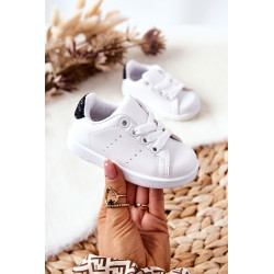 Vaikiški sportbačiai balti-juodi blizgūs