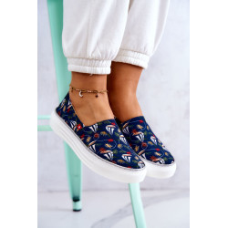 Moteriški sportbačiai Slip On Memory Foam Big Star JJ276016 Tamsiai mėlyni