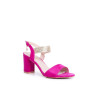 Moteriški sandalai su zomšiniais fuksijos spalvos „Enjoy“. | Aukštakulnės basutės | jai24.lt
