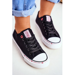 Cross Jeans moteriški sportbačiai juodi tinkleliai FF2R4015C