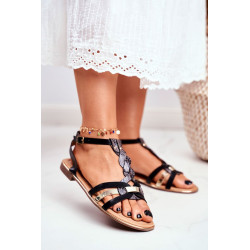 Elegantiški basutės su gyvatės raštu Black Brooke