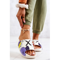 Guminiai šlepetės su rožiniais monstrų raštais