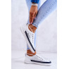Moteriški odiniai sportbačiai balti ir tamsiai mėlyni Cloesa | Žemi kedai moterims | jai24.lt