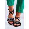 Moteriški zomšiniai sandalai su grandine Laura Messi 2365 juodi | 