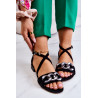Moteriški zomšiniai sandalai su grandine Laura Messi 2365 juodi | 