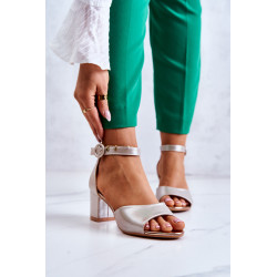 Odiniai aukštakulniai sandalai Vinceza 23-20100 Auksiniai