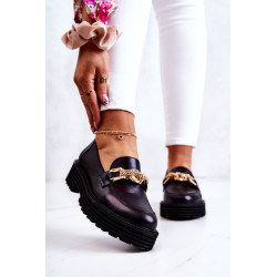Moteriški Brogues Batai Odiniai auksiniai papuošimai Laura Messi 2383 juodi