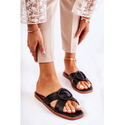 Madingos moteriškos šlepetės Black Sansa