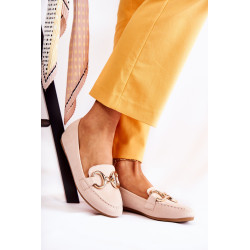 Moteriški zomšiniai batai su dekoracija smėlio spalvos tikrovė