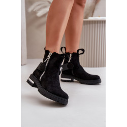 Moteriški šilti batai su užtrauktuku Black Calvaro