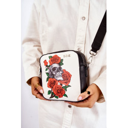 Odinis žinučių krepšys W raštas GOE ZNJ012 juodai baltas