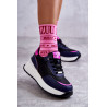 Moteriški sportiniai batai ant pleišto GOE KK2N4081 juodi ir tamsiai mėlyni | 