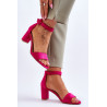 Moteriški basutės ant kulno, zomšos Fuchsia Lexi | Aukštakulnės basutės | jai24.lt