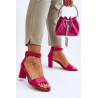 Moteriški basutės ant kulno, zomšos Fuchsia Lexi | Aukštakulnės basutės | jai24.lt