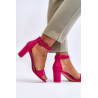 Moteriški basutės ant kulno, zomšos Fuchsia Lexi | Aukštakulnės basutės | jai24.lt