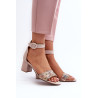 Zomšiniai aukštakulniai sandalai iš Maciejka 04141-49 Beige | Aukštakulnės basutės | jai24.lt