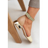 Odiniai sandalai ant auksinio kulno Laura Messi 2143 smėlio spalvos | jai24.lt