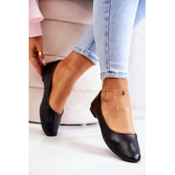 Juoda klasikinė odinė balerina Stacee 198436