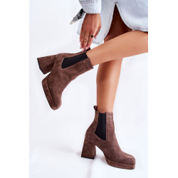 Zomšiniai batai ant didžiulio kulno Laura Messi 2519 Brown 198458