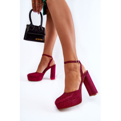 Moteriški sandalai, blizgantys ant kulno Tamsiai rožinė Rosel 198470