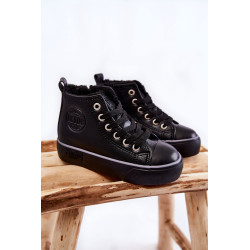 Vaikiški aukšti sportbačiai su užtrauktuku Big Star KK374227 Balti 198487