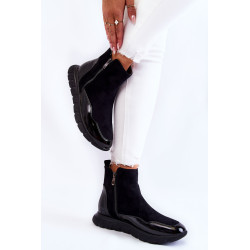 Aksominiai moteriški batai Sneakers Vinceza 23-10789 Juoda 198504