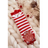 Jaunystės dryžuotos kojinės su meškučiu raudonai baltai | Kojinės moterims | jai24.lt