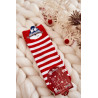 Jaunystės dryžuotos kojinės su meškučiu raudonai baltai | Kojinės moterims | jai24.lt