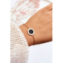 Moteriška apyrankė Celebrity Black Circle Rose Gold 198535