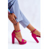 Zomšiniai sandalai ant kulno Fuksijos Spectacular | Sandalai moterims | jai24.lt