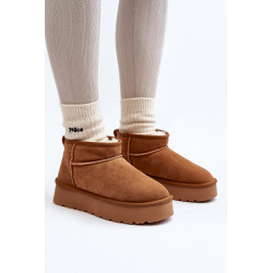 Madingi zomšiniai žemi sniego batai Camel Nucca 198562