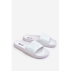 Moteriškos madingos didelės žvaigždės šlepetės LL274A159 baltos 198607