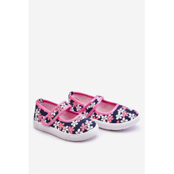 Vaikiškos gėlės balerinos tamsiai mėlynos-rožinės spalvos Nojus 198614