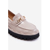 Lakinės odos platforminiai loaferiai šviesiai pilka Ronin | Mokasinai moterims | jai24.lt
