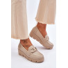 Patentiniai pleištai Beige Felicita | Mokasinai moterims | jai24.lt