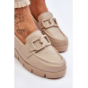 Patentiniai pleištai Beige Felicita | Mokasinai moterims | jai24.lt