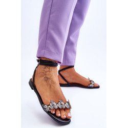 Moteriški sandalai su dekoratyviniais drugeliais Beige Jeane 198646