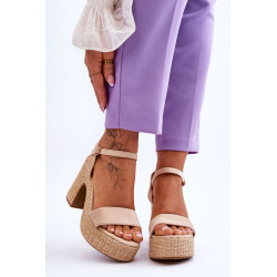 Patogūs zomšiniai sandalai ant storo kulno Šviesiai žalios spalvos Elishia 198649