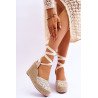 Surištos moteriškos sandalai smėlio spalvos Josephine | Sandalai moterims | jai24.lt
