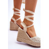 Surištos moteriškos sandalai smėlio spalvos Josephine | Sandalai moterims | jai24.lt