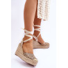 Surištos moteriškos sandalai smėlio spalvos Josephine | Sandalai moterims | jai24.lt