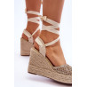 Surištos moteriškos sandalai smėlio spalvos Josephine | Sandalai moterims | jai24.lt