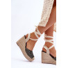 Surištos moteriškos sandalai smėlio spalvos Josephine | Sandalai moterims | jai24.lt