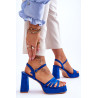 Moteriški zomšiniai sandalai su platforma Blue Verda | Sandalai moterims | jai24.lt