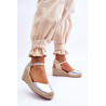 Zomšinės Espadrilės Pleištinės Sandalai Beige Cammer | Sandalai moterims | jai24.lt