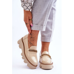 Madingi bateliai ant platformos su puošmena Laura Messi 2600 Beige 198659