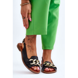 Moteriški odiniai sandalai Lewski Shoes 3230 Black Peas 198675