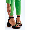 Moteriški zomšiniai sandalai su dideliais kulnais Lewski batai 3207 juodi | Sandalai moterims | jai24.lt